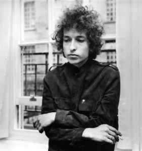 American folk pop singer Bob Dylan at a press conference in London. (Photo by Express Newspapers/Getty Images)